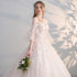 Charming Flowers Lace Off Shoulder Ball Gown Wedding Party Dress, Tulle Long Prom Dress