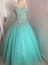 Glam Sequins Off the Shoulder Ball Gown Sweetheart Gowns, Quinceanera Dress
