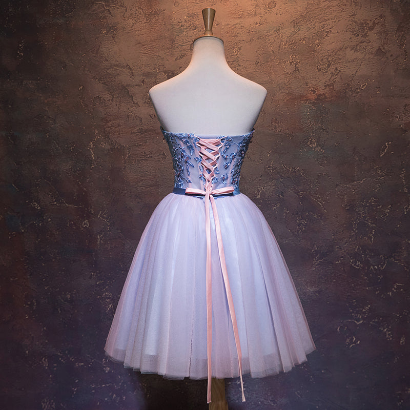 pink and blue homecoming dress Short Blue Yellow Pink Prom Dresses with Pockets, Short Homecoming Gra –  jbydress main image 1