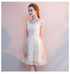 Ivory Lace Short V-neckline Lovely Homecoming Dress, Cute Short Prom Dress Party Dress