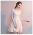 Ivory Lace Short V-neckline Lovely Homecoming Dress, Cute Short Prom Dress Party Dress