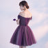 Beautiful Purple Off Shoulder Homecoming Dress , Short Prom Dress