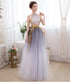 Beautiful Gradient Halter Tulle Evening Gown with Lace, Long Prom Dress