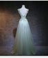 Beautiful Light Green Tulle Long Party Dress, A-line Floor Length Prom Dress