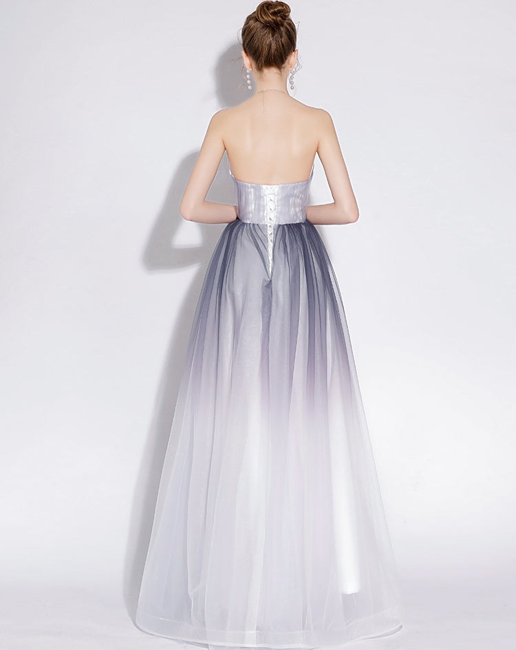 Elegant A Line Halter Tulle Long Prom Dress, Evening Dress