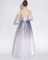 Beautiful Gradient Tulle Long Halter A-line Prom Dress, Charming Flowers Chic Formal Dress