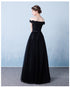 Black Off the Shoulder Tulle A-line Prom Dress, New Formal Gown