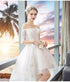 White Off Shoulder High Low Tulle Party Dress, Tulle with Lace Applique Graduation Dress Party Dress