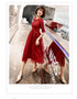 Wine Red Short Sleeves Lace and Tulle Lovely Homecoming Dress, Wine Red Prom Dress Party Dress