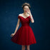 Wine Red Sweetheart Off Shoulder Tulle Homecoming Dress, Wine Red Short Prom Dress