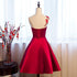 Beautiful Red Satin Knee Length Party Dress, Cute Bridesmaid Dress