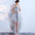 Fashionable Grey Tulle High Low Party Dress, Short New Prom Dress