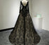 Beautiful Black Long Sleeves Lace Prom Dress, Black Evening Gown