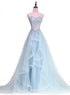 Lavender Sweetheart Tulle A-Line Lace Applique Party Dress, Beautiful Sweet 16 Dress