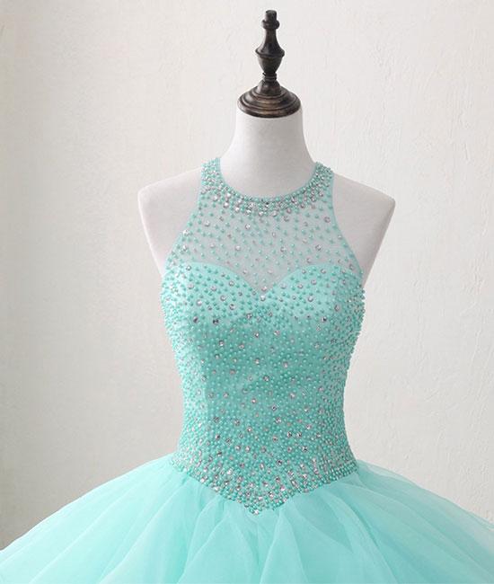 mint green sweet 16 dresses Dreamyannie UK Chic & Modern Ball Gown Off Shoulder Flowers Lace Appliques  Beaded Tiered Mint Green Tulle Princess Birthday Party Gown Quinceanera  Dress For Sweet 16