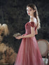 Pink Sweetheart Shiny Tulle Gradient Formal Dress, Pink A-line Prom Dress