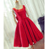 Cute Satin Bow Back Party Dresses, Red Short Homecoming Dresses