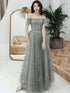 Beautiful Off Shoulder Tulle Sweetheart Lace Long Evening Dress, A-line Junior Prom Dresses