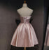 Lovely Pink Satin Short Homecoming Dresses Party Dress, Pink Short Prom Dress