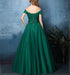 Dark Green Off Shoulder Sweetheart Tulle Prom Dress, Green Evening Dress Party Dress