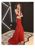 Sexy Sequins Long Slit Cross Back Junior Prom Dress, A-line Party Dress Formal Dress