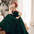 Dark Green Chic Straps Velvet Long Bridesmaid Dress Party Dress, Velvet Evening Dress