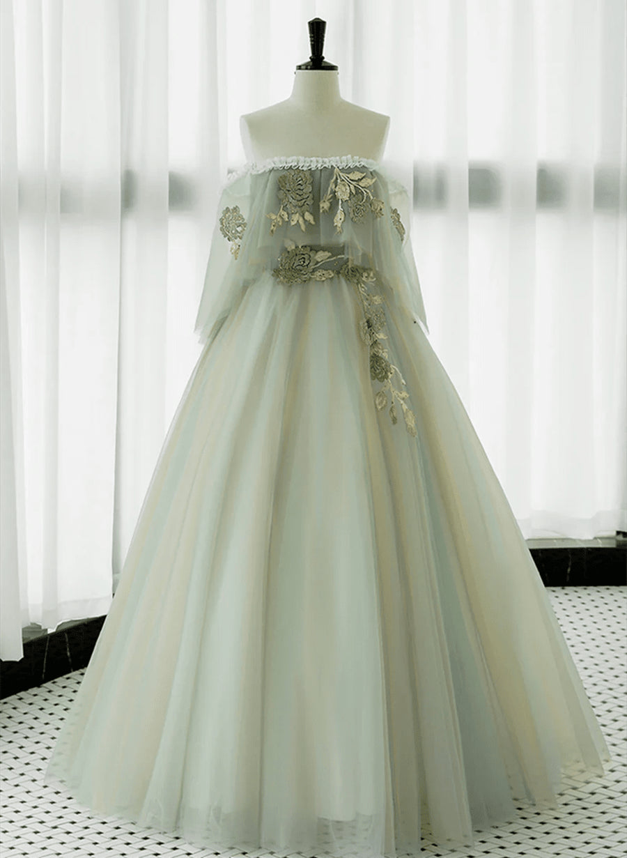 Green Off The Shoulder Simple evening dresses long prom dress     fg3006 main image 0