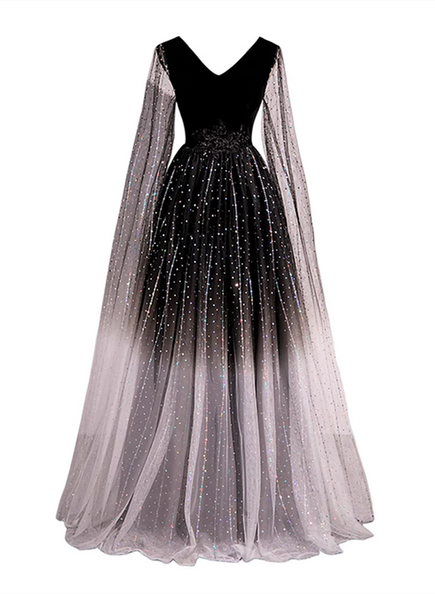 Tulle Evening Dress Phantom Black