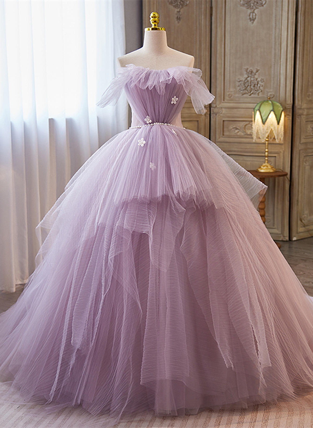 ROBE DE SOIRÉE - Taille S - Violet Clair - Longueur 32 Pouces (environ 81 Cm) - Occasion TB état