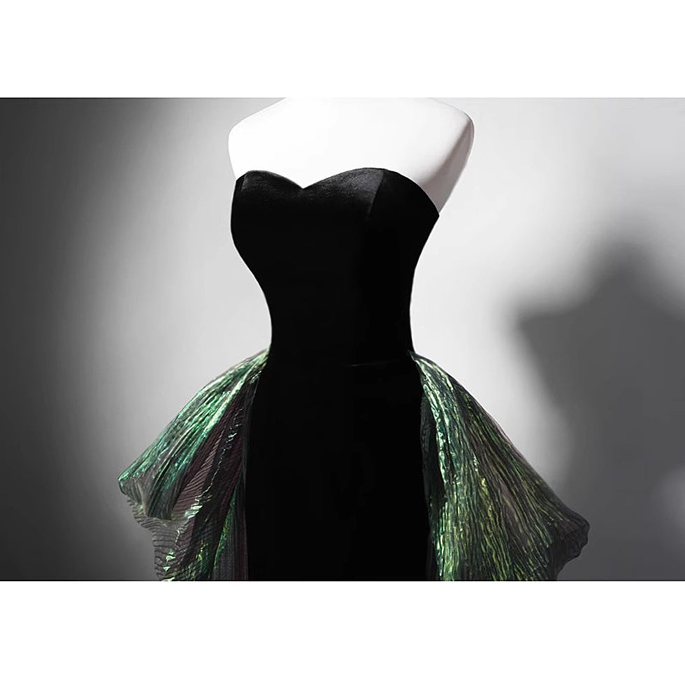 Gorgeous Black and Wine Red Mermaid Long Evening Gown Party Dress, Sweetheart Lace Evening Dress