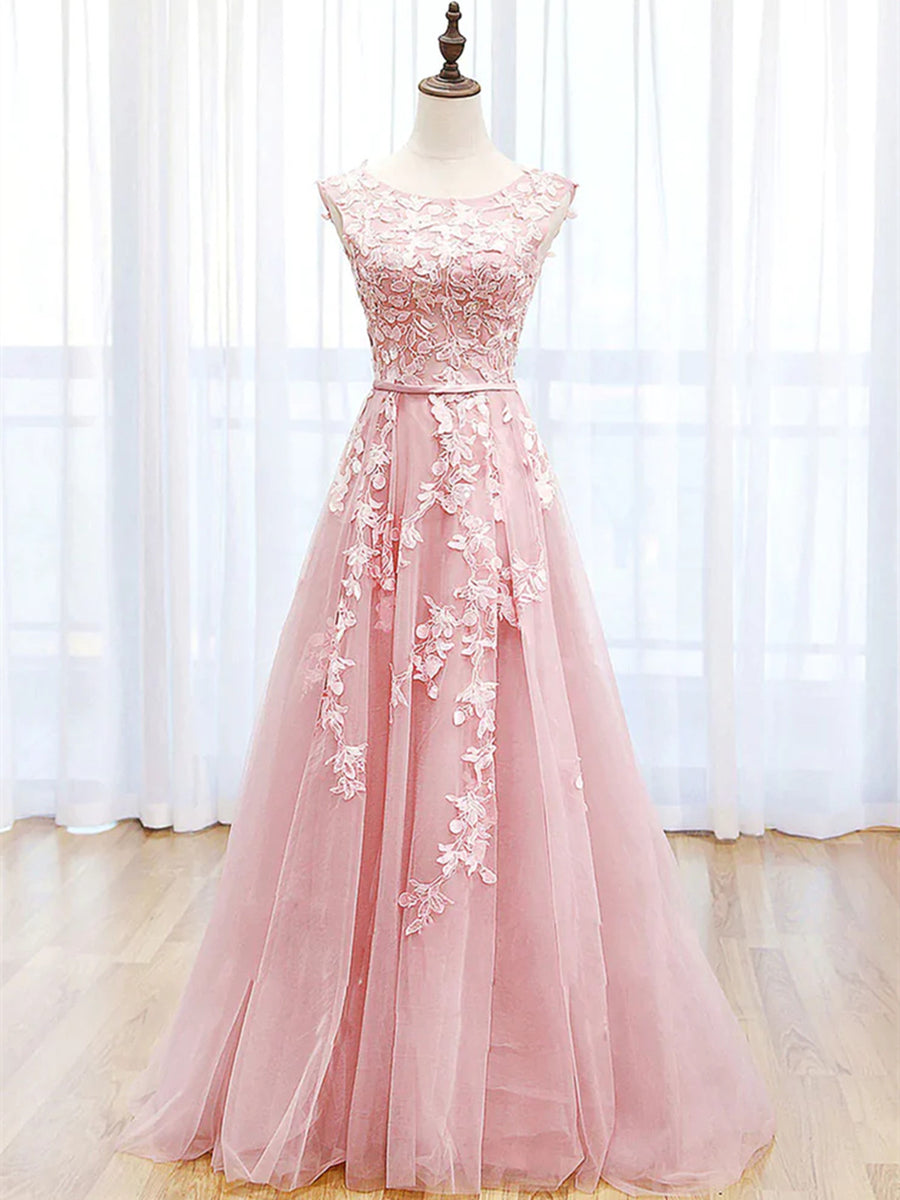 Hoco Dresses 2025 V Neck Cap Sleeves Lace A-Line Long Prom Dress Formal  Dress PG868
