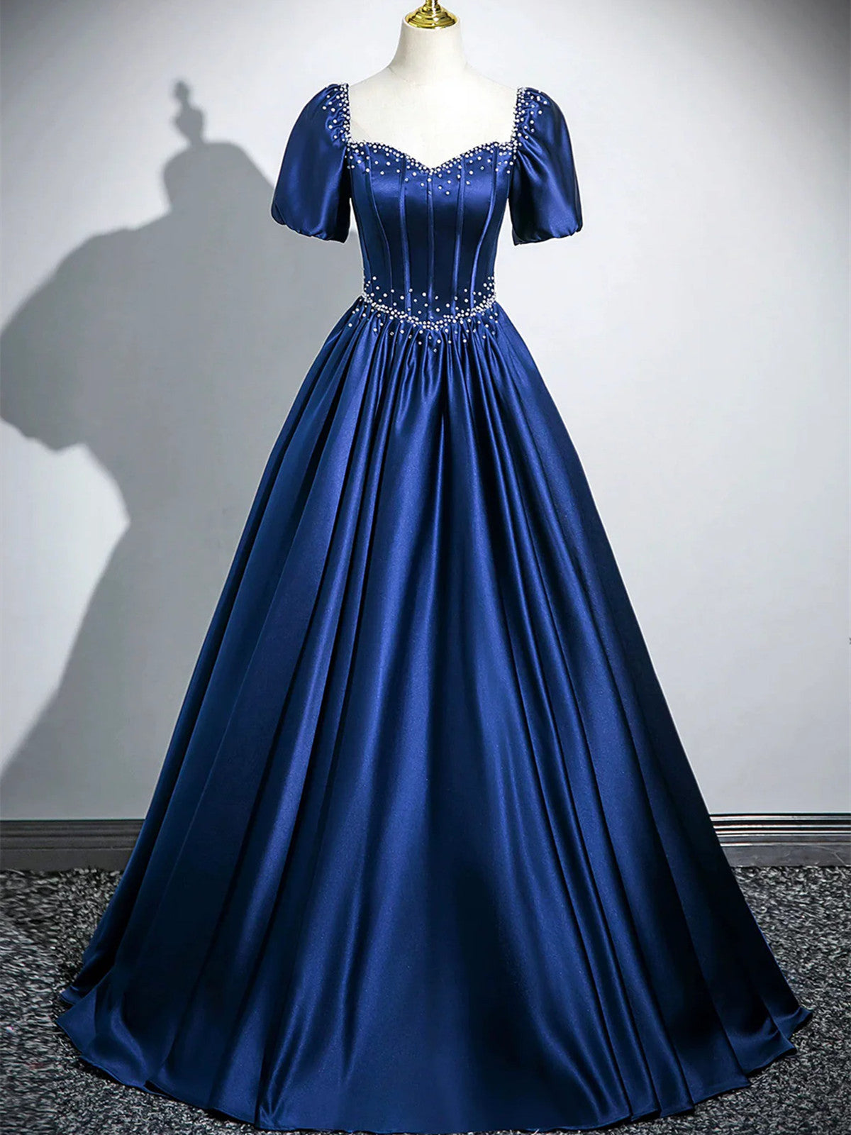 navy blue victorian dress Navy Blue Victorian Gothic Vampire Baroque Gown Unique Haute Couture Wedding Ball Masquerade Satin Lace Embroidered Tattered Dress Halloween