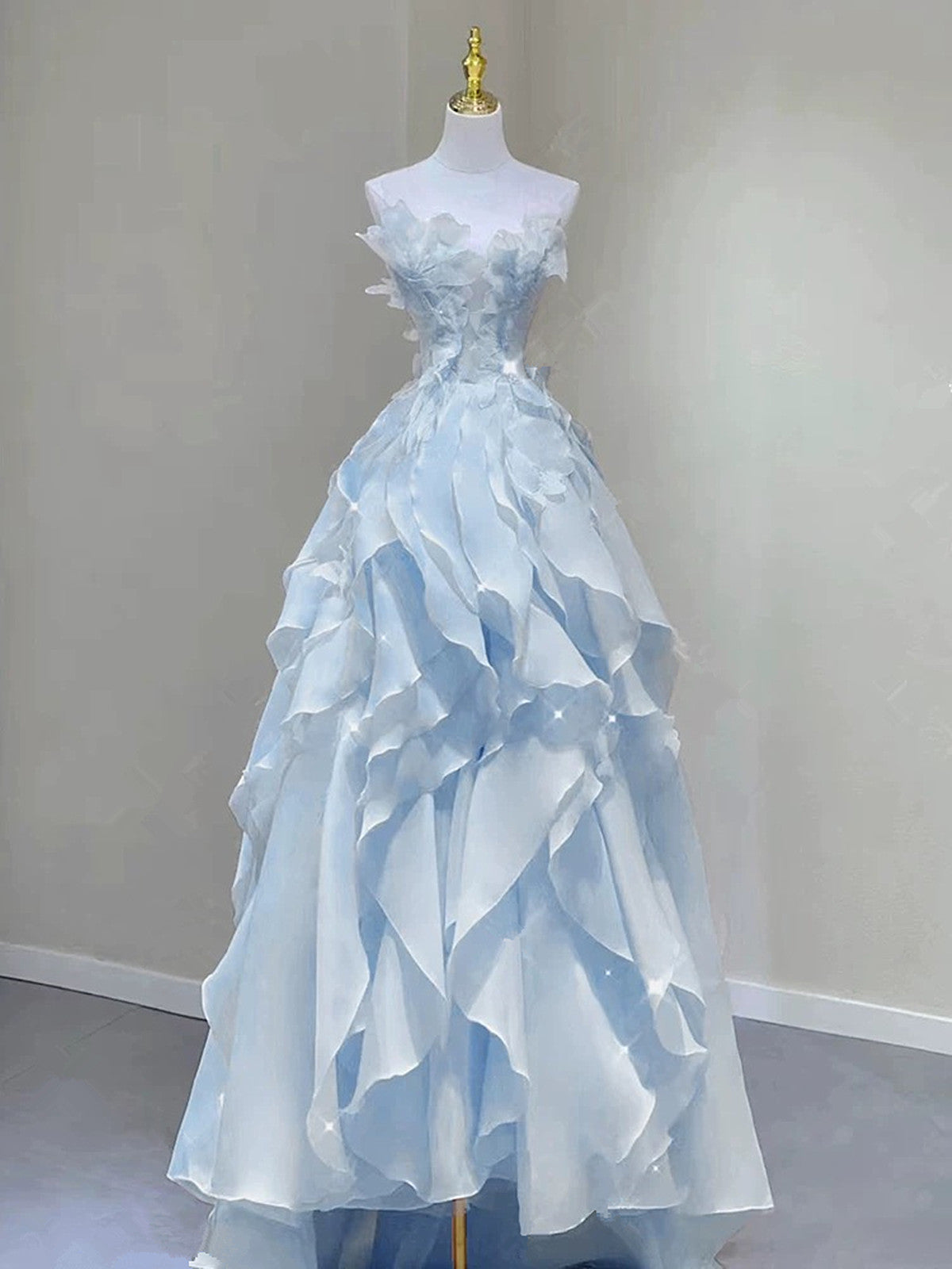 slim fit dress slacks Light Blue Fashion Fairy Low Back Long Party Dress, Light Blue Prom Dress US 12 / Custom Color
