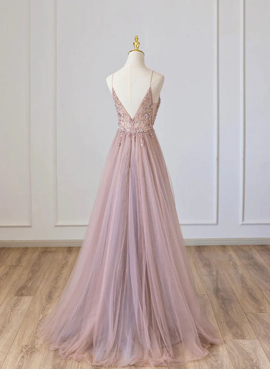 Pink Motif Dress With Neck Strings