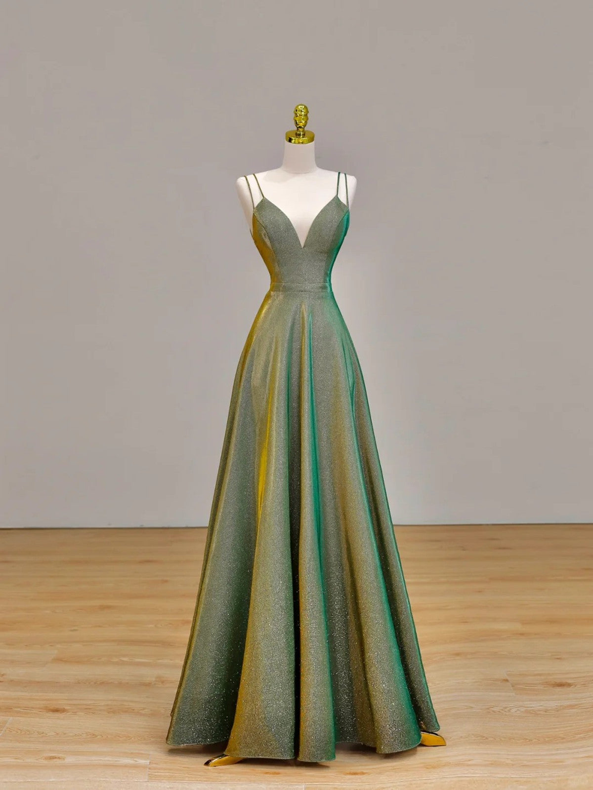 Green Straps V-neckline Floor Length Long Party Dress, Green Prom Dres BeautyDressy Green Straps V-neckline Floor Length Long Party Dress, Green Prom Dres BeautyDressy