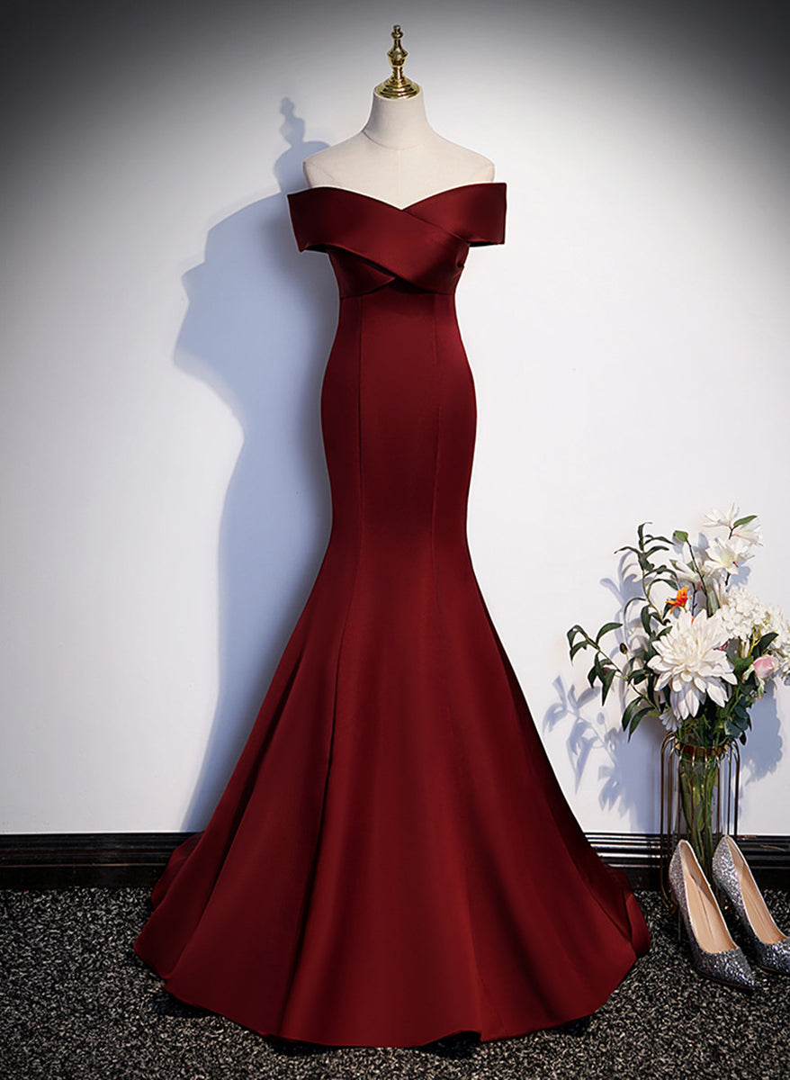 Wine Red Mermaid Off Shouler Evening Dress Wine Red Long Prom Dress P wine-red-mermaid-off-shouler-evening-dress-wine-red-long-prom-dress-p