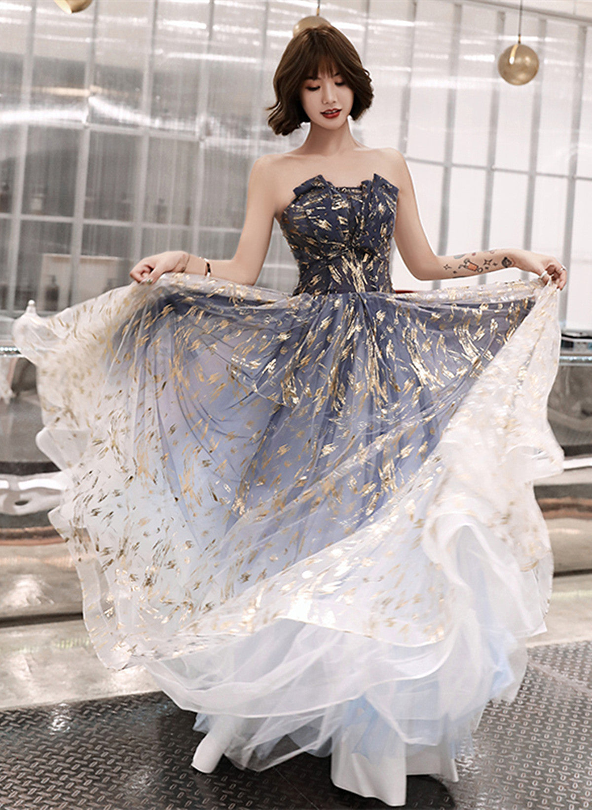 Navy Gradient Prom Dresses Affordable Navy Blue Gradient Color Suede Evening Dresses 2019 A Navy Gradient Prom Dresses Affordable Navy Blue Gradient Color Suede Evening Dresses 2019 A