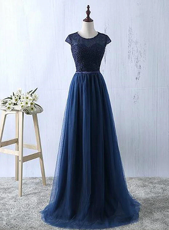 Beautiful Navy Blue Tulle Long Bridesmaid Dresses, Navy Blue Bridesmaid Dresses US size 14 / Navy Blue Beautiful Navy Blue Tulle Long Bridesmaid Dresses, Navy Blue Bridesmaid Dresses US size 14 / Navy Blue