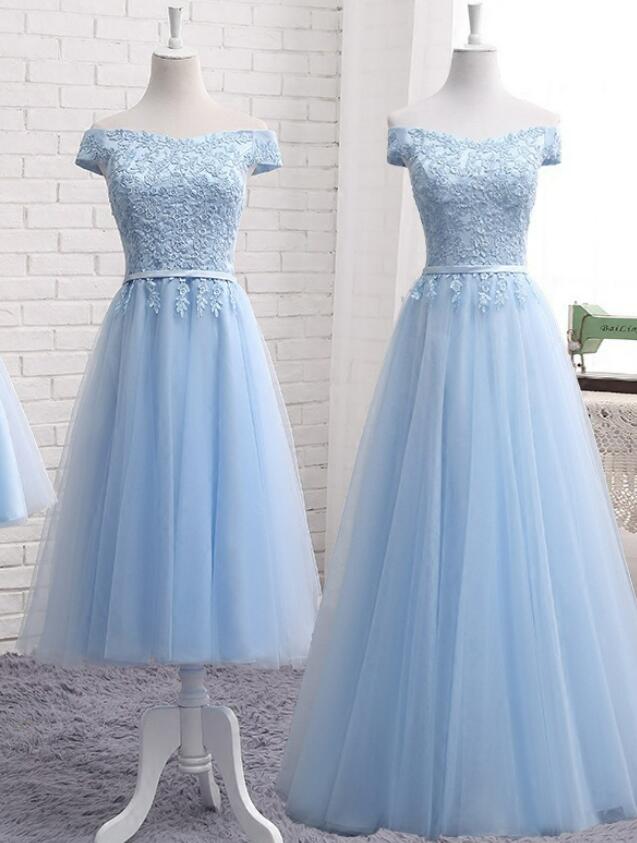 Beautiful Light Blue Party Dress, Charming Blue Bridesmaid Dress , Par