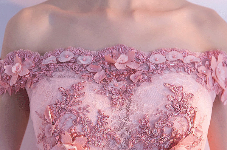 Off Pink Dress Ella Light Pink Off Shoulder Prom Dress Beginning Boutique US