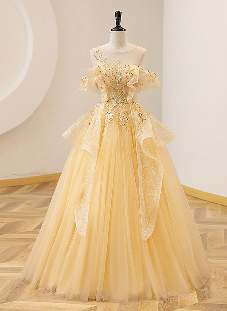 Give Me Romance Tulle Maxi Dress - Yellow main image 0